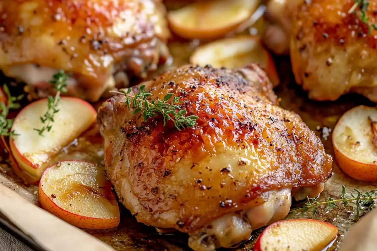 Apple-Cider Glazed Roasted Chicken Thighs (42g Protein)