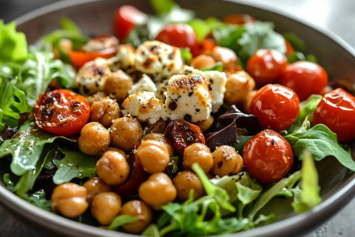Baked Feta & Chickpea High-Protein Salad (24g Protein)