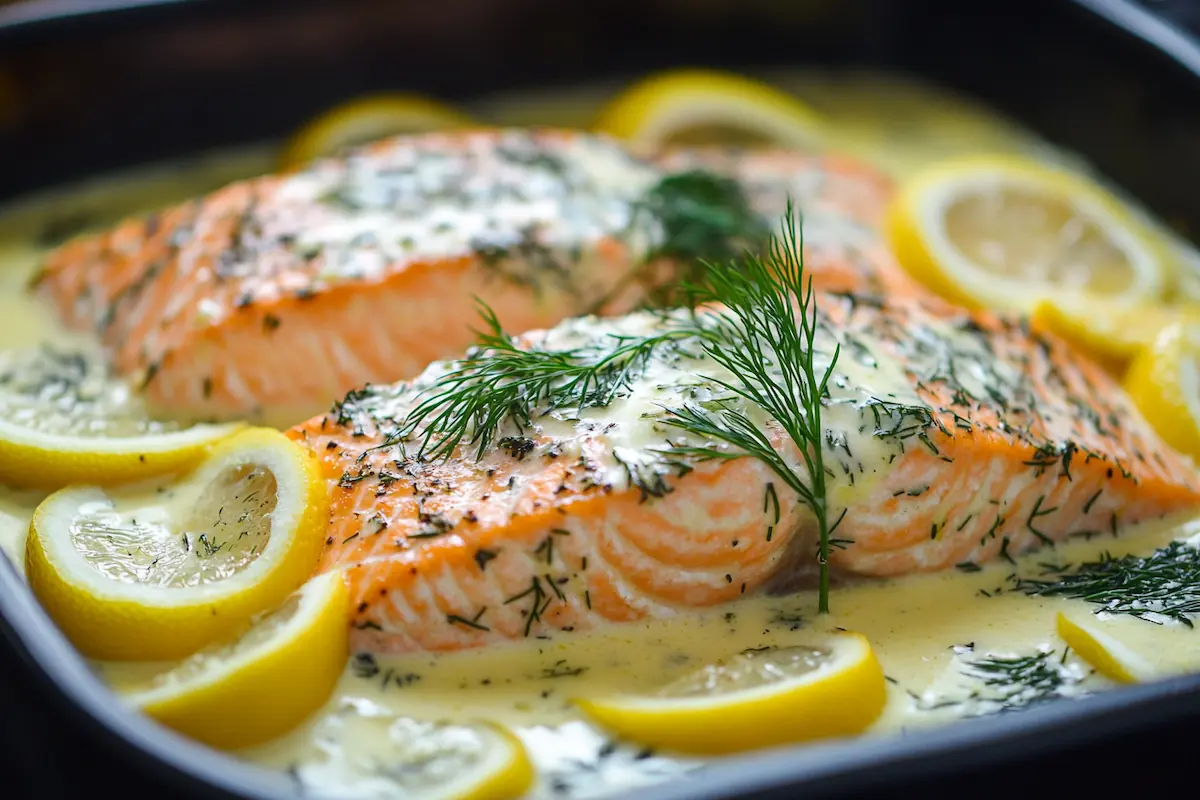 Baked Salmon in Lemon Cream Sauce (30-Minute Meal)