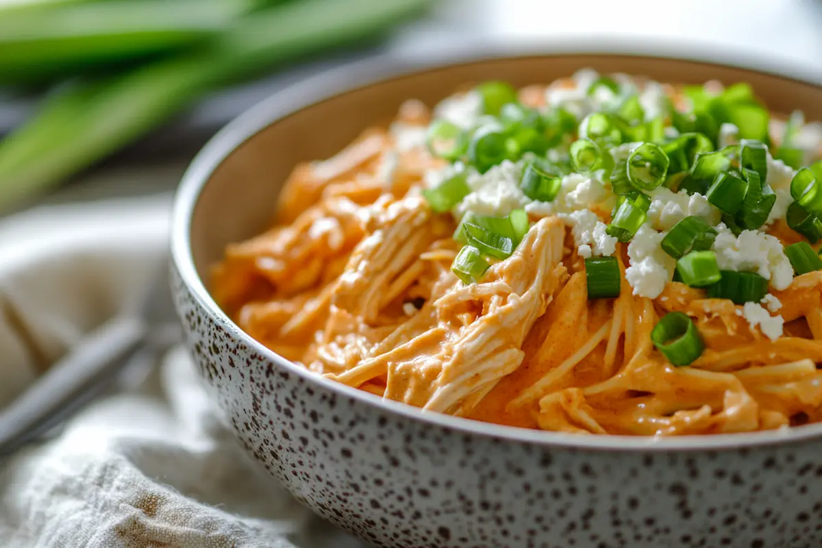 Buffalo Chicken Feta Pasta (44g Protein)