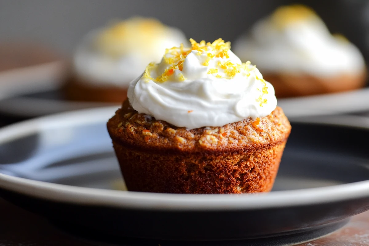 Carrot Cake Protein Muffins with Lemon Yogurt Frosting (18g Protein)