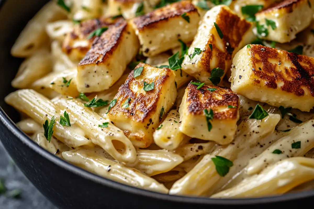 Creamy Halloumi Pasta (Quick Vegetarian Dinner)