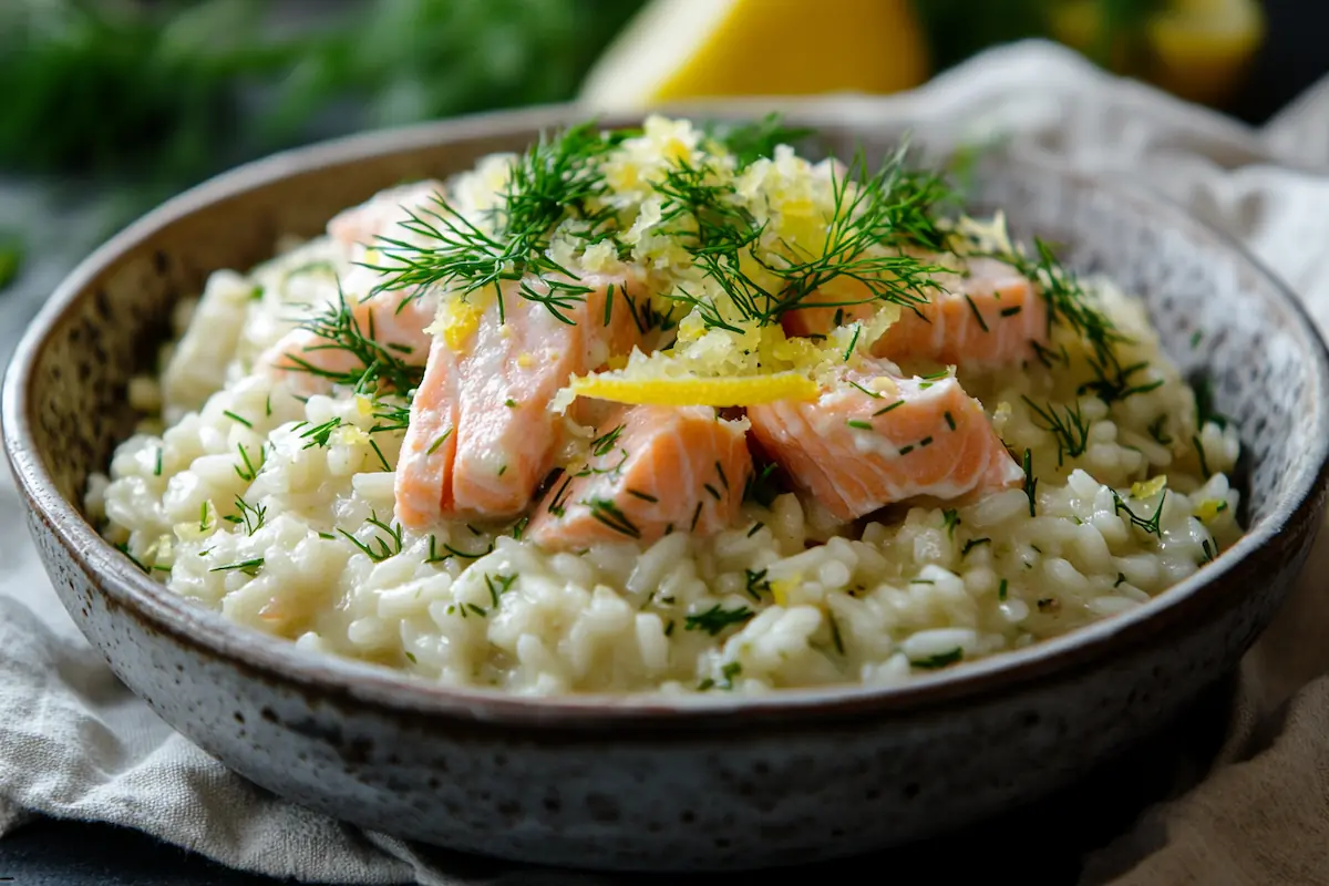 Creamy Lemon Salmon Risotto (30-Minute Dinner)