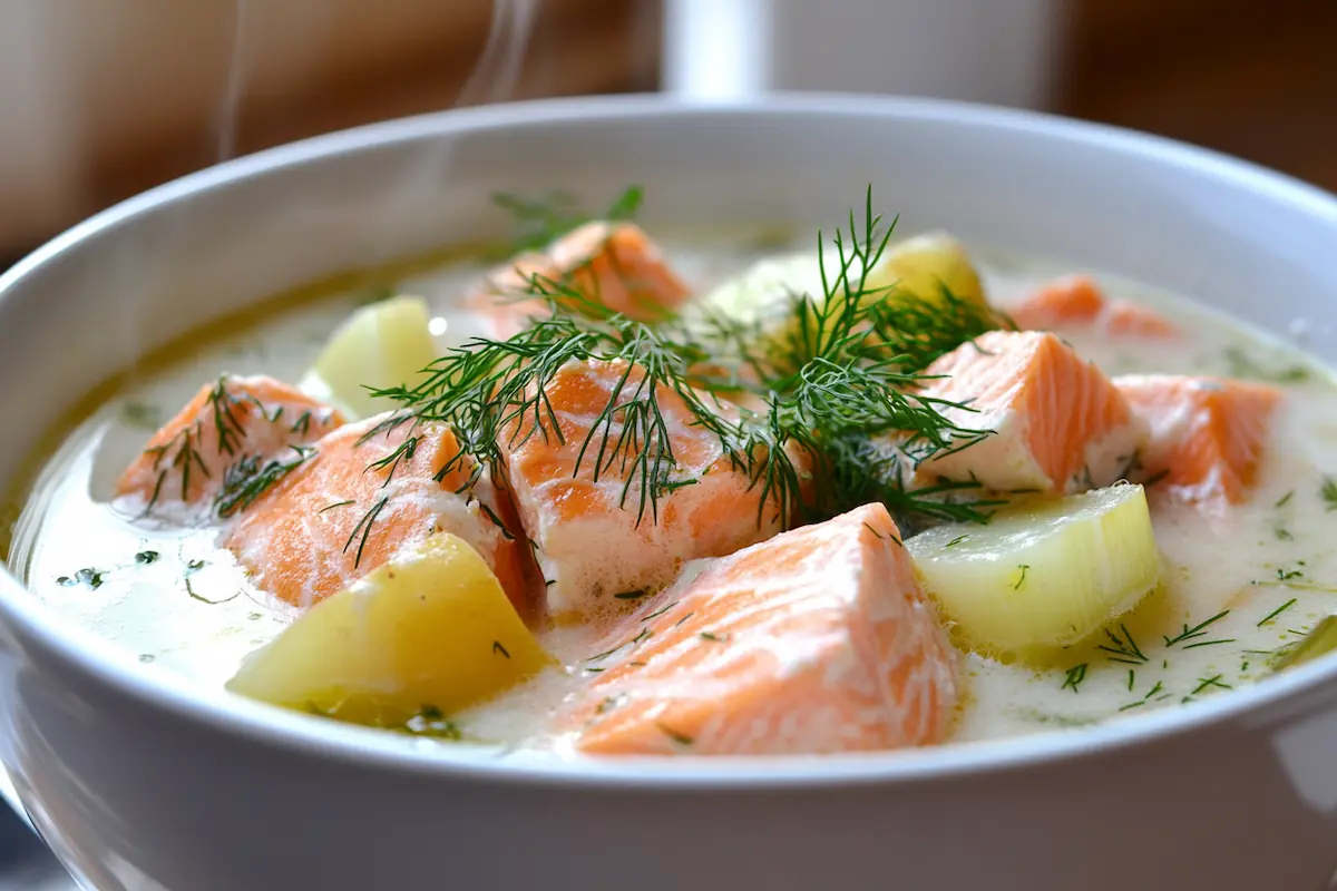 Creamy Nordic Salmon Soup (Authentic Lohikeitto)