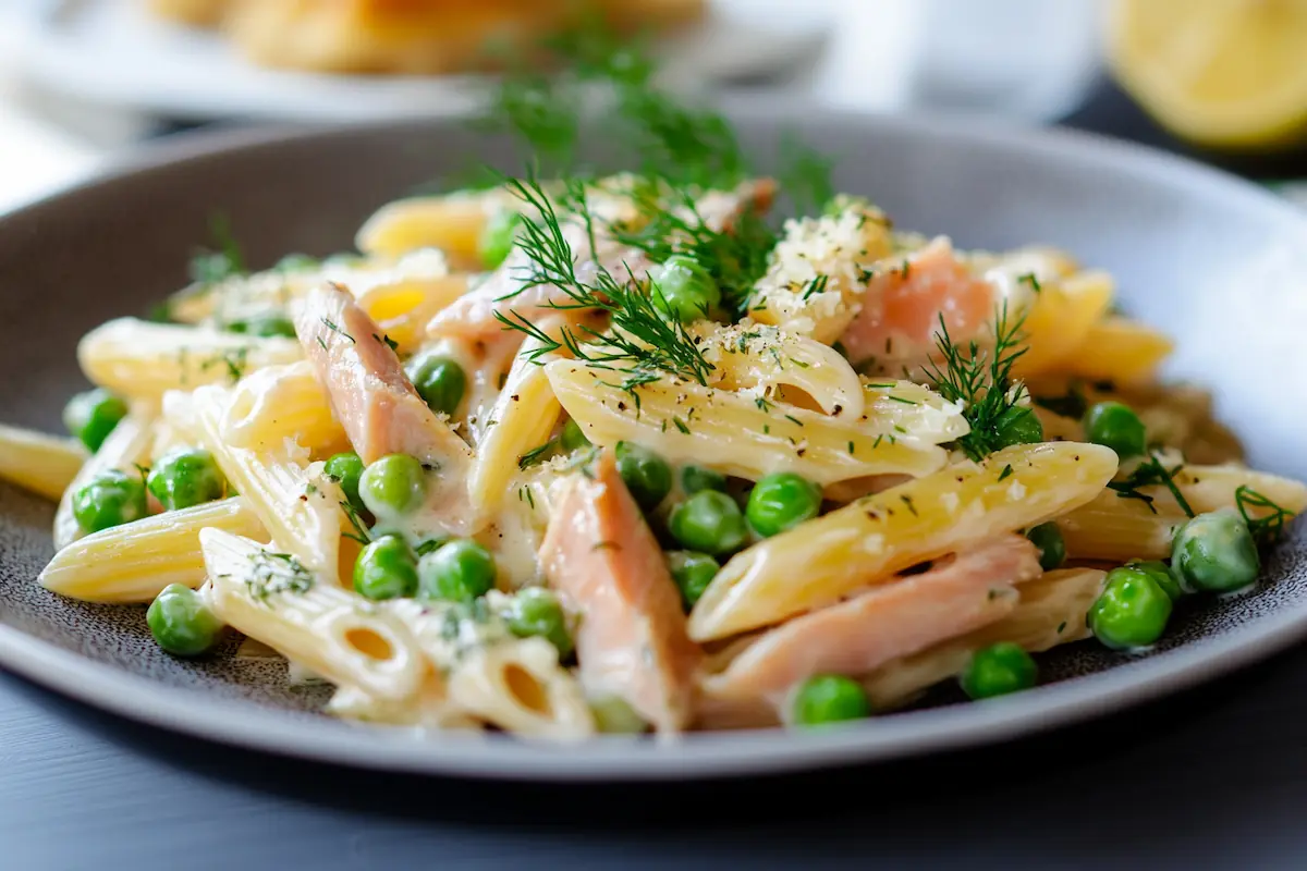 Creamy Nordic Smoked Trout & Pea Pasta (37g Protein)