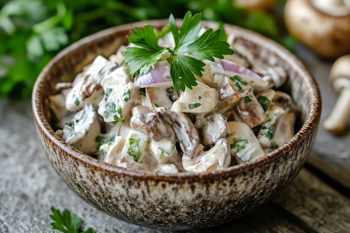 Creamy Nordic Wild Mushroom Salad (Sienisalaatti) (12g Protein)