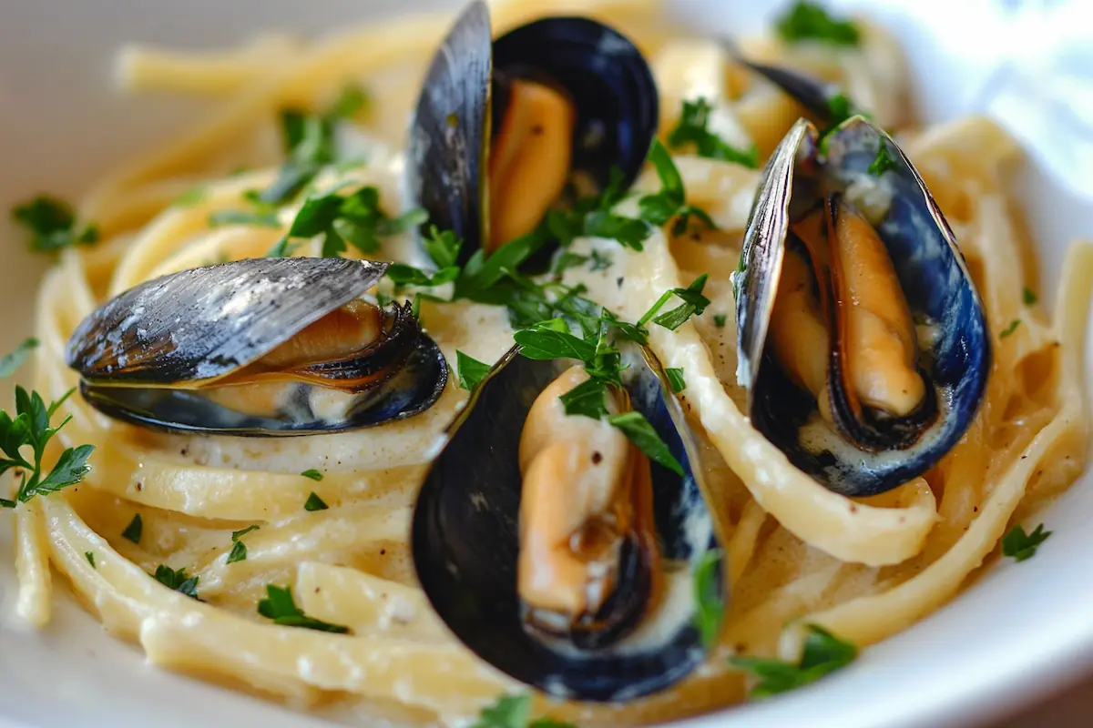 Creamy Smoked Mussel & Garlic Protein Pasta (36g Protein)