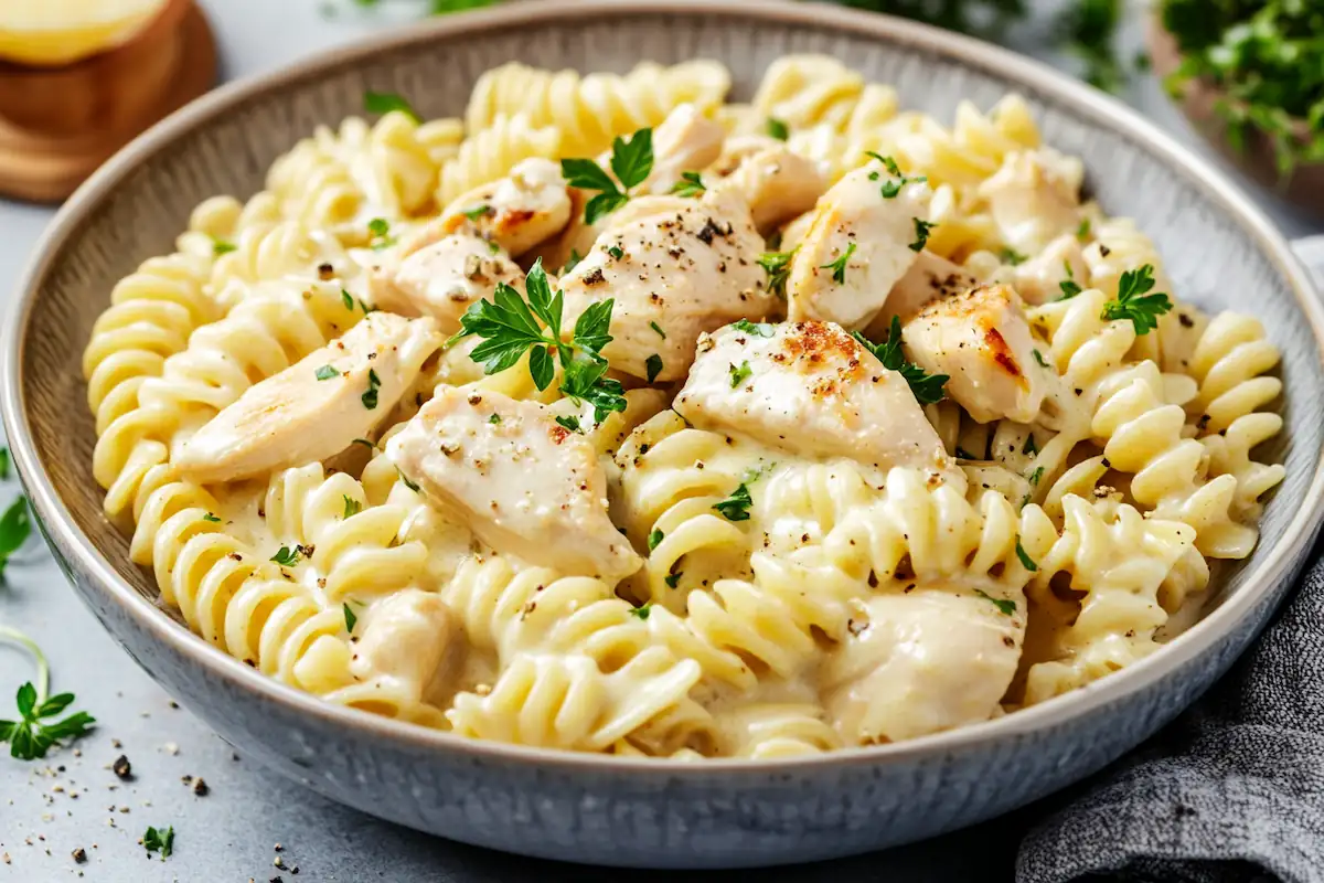 Easy Creamy Chicken Pasta (Broileripasta)