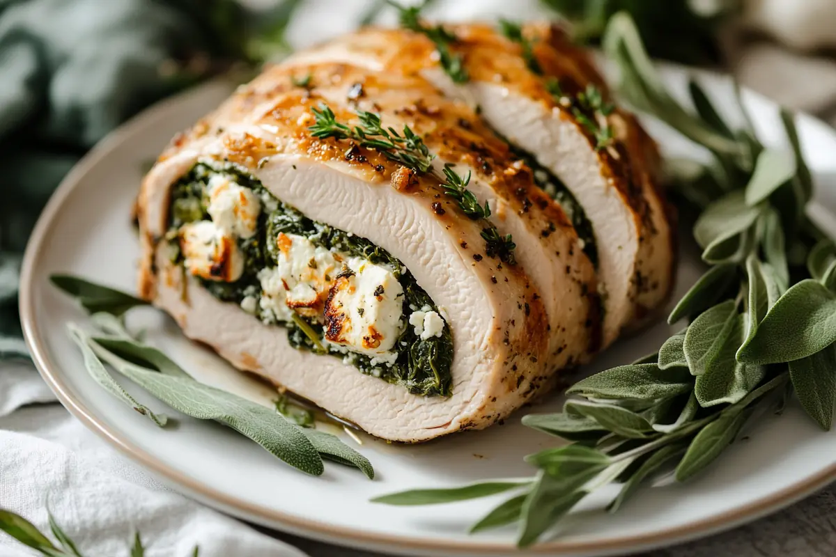Feta & Spinach Stuffed Turkey Breasts (44g Protein)