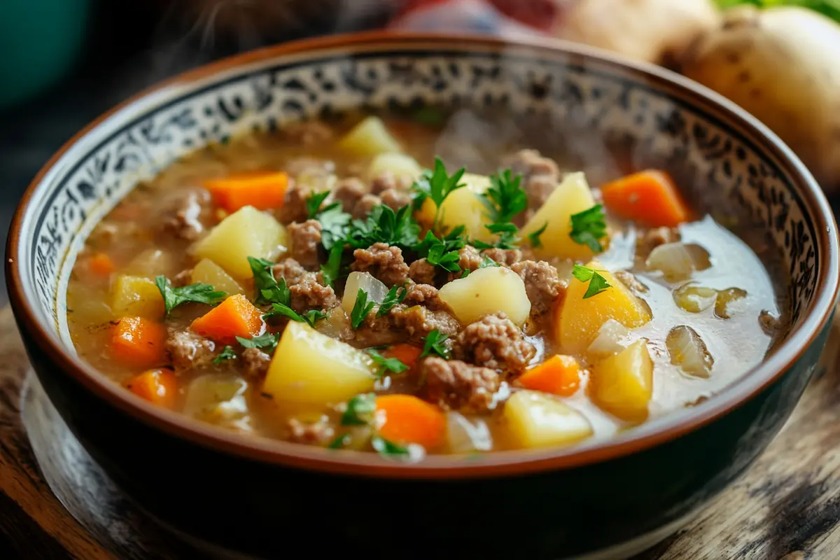 Hearty Ground Beef Soup (Jauhelihakeitto)