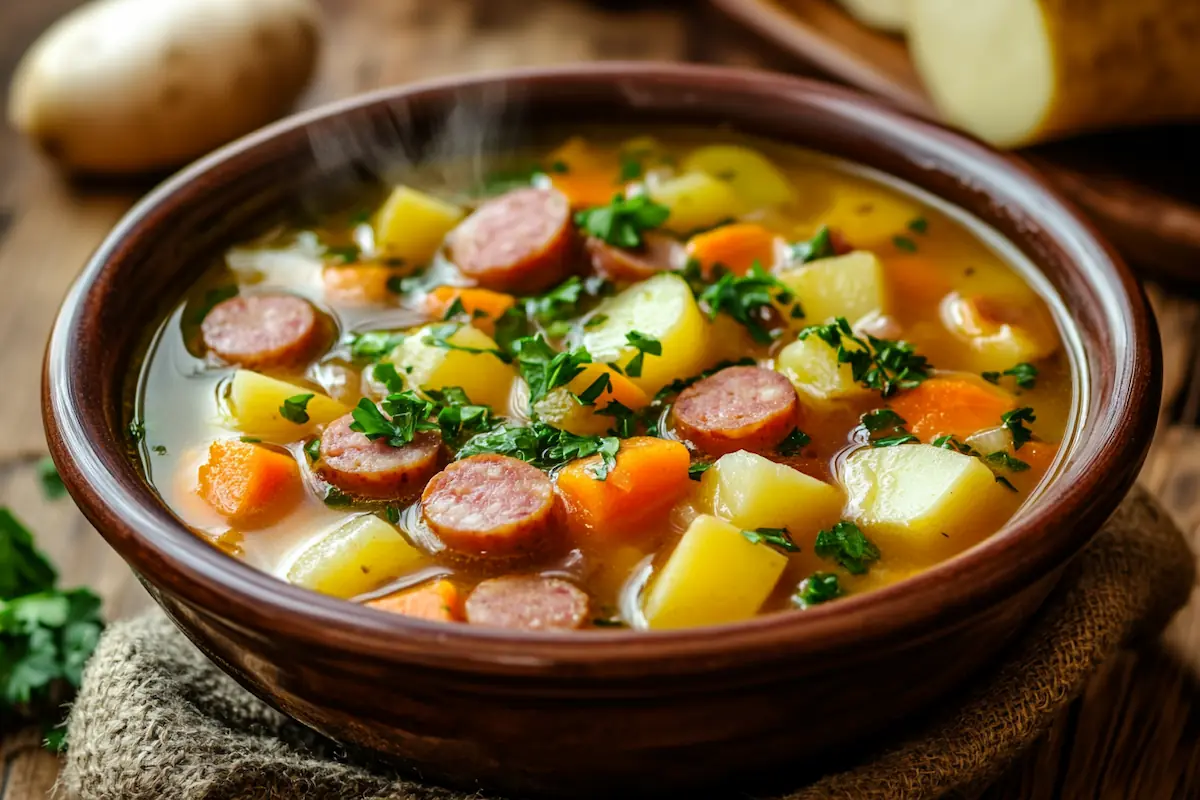 Hearty Sausage and Root Vegetable Soup (Makkarakeitto)