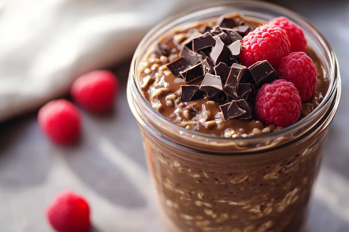 High-Protein Chocolate Overnight Oats (30g Protein)