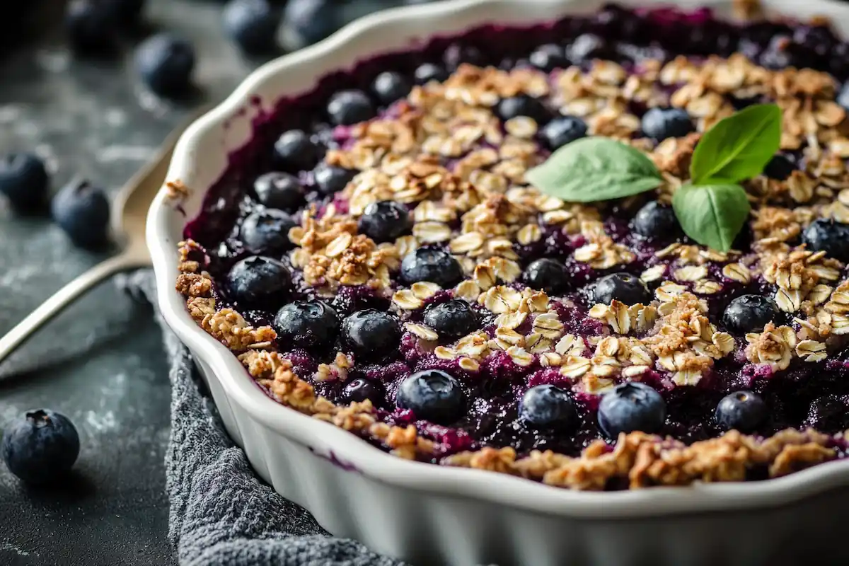 Nordic Blueberry Oat Crisp (Quick Wild Berry Dessert)