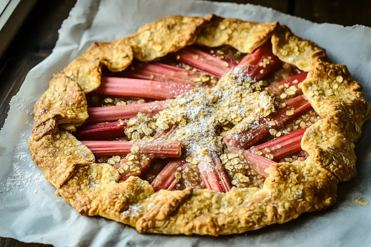 Rustic Nordic Rhubarb & Oatmeal Galette (15g Protein)