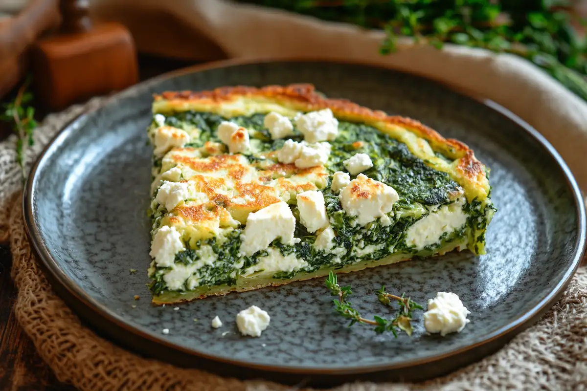 Savory Spinach & Feta Finnish Oven Pancake (33g Protein)