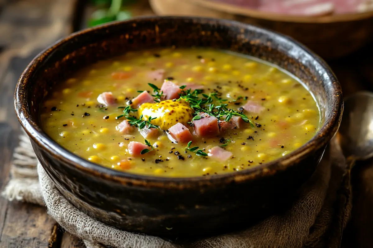 Traditional Finnish Pea Soup (Hernekeitto) with Smoked Ham (28g Protein)